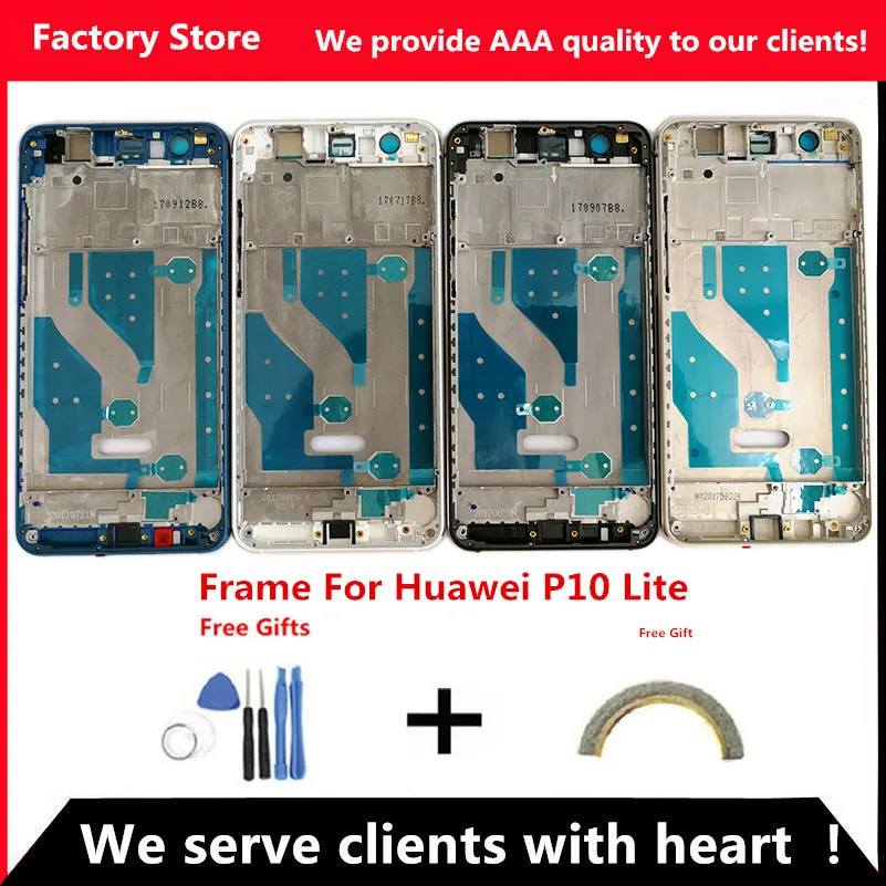 Q & Y QYJOY AAA Качество Средняя рамка для huawei P10 Lite средняя Корпус Крышка WAS LX2J LX2 LX1A
