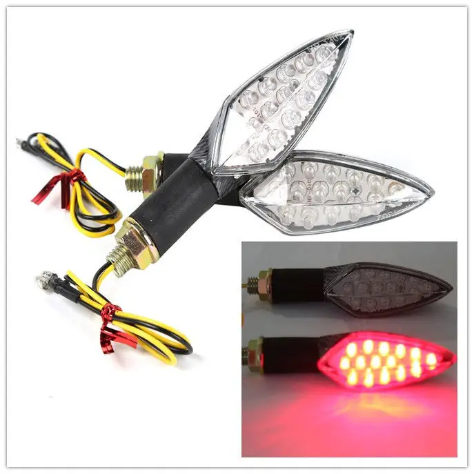 

LED Bulbs Turn Signal Lights Indicators Carbon Fiber For Universal Motorcycle