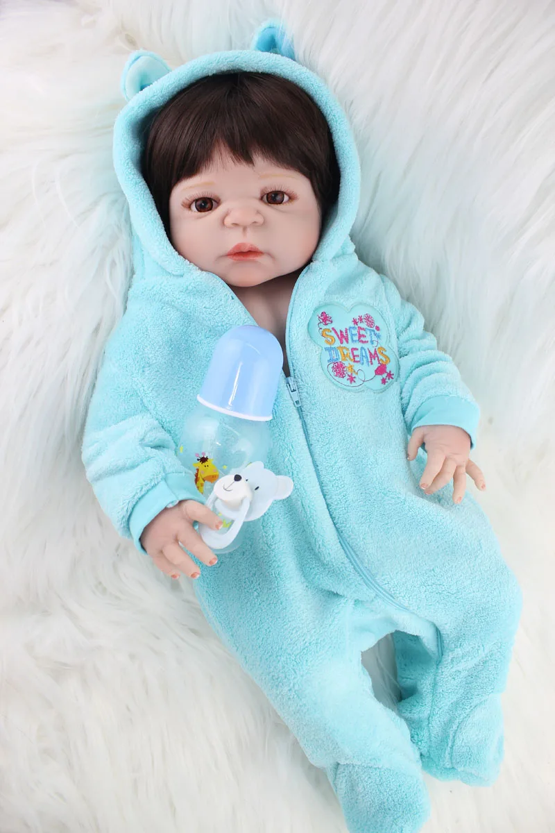 55 см силиконовая кукла Reborn Baby Boy 22 дюйма Реалистичная виниловая для новорожденных