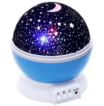 BLUE Новые звезды Звездное небо Светодиодный Ночник проектор Луна Новинка настольный ночник батарея USB ночник для детей - Испускаемый цвет: BLUE