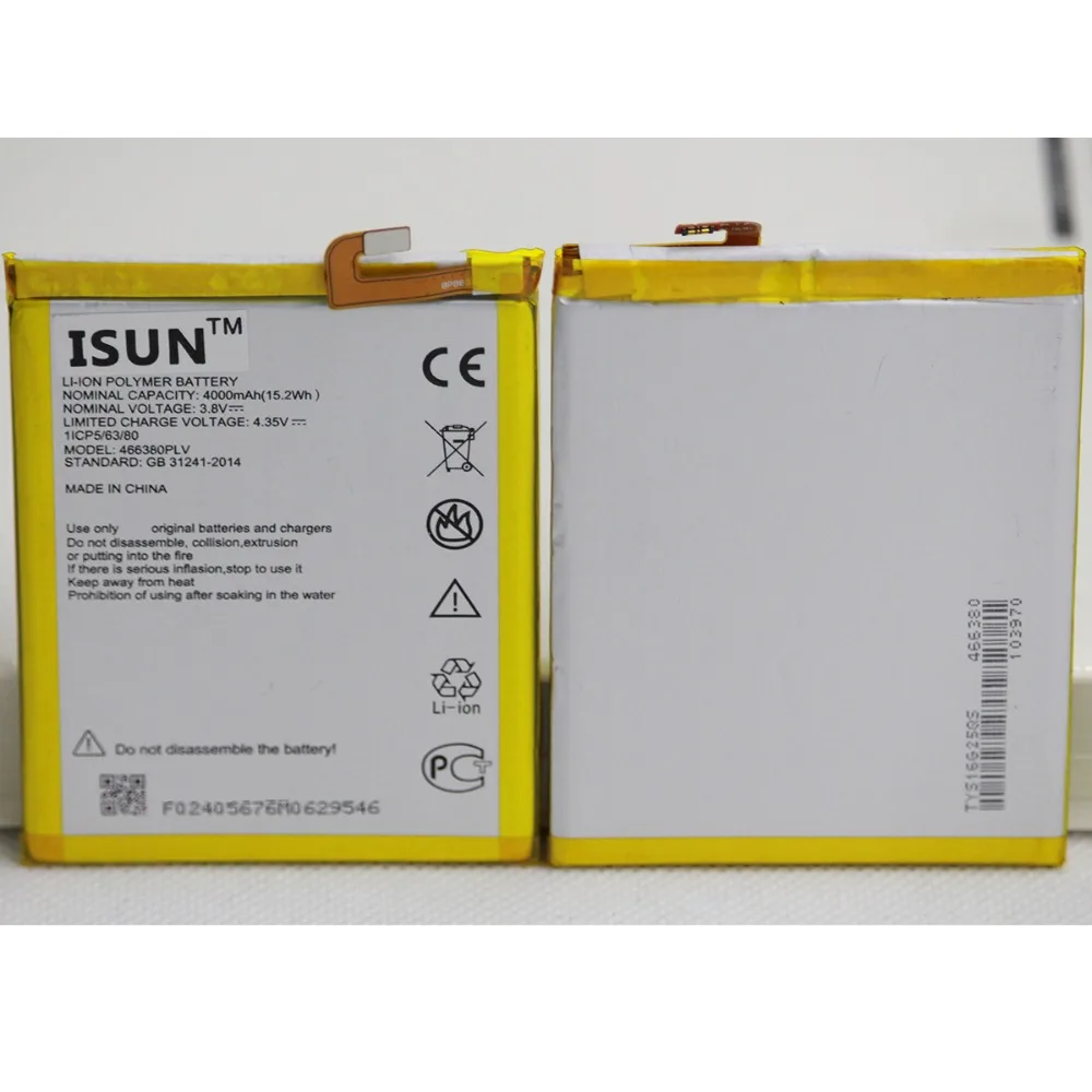 10 шт./лот Новый аккумулятор для телефона 466380PLV ZTE Blade A610 A610C A610T BA610C BA610T 4000 мАч