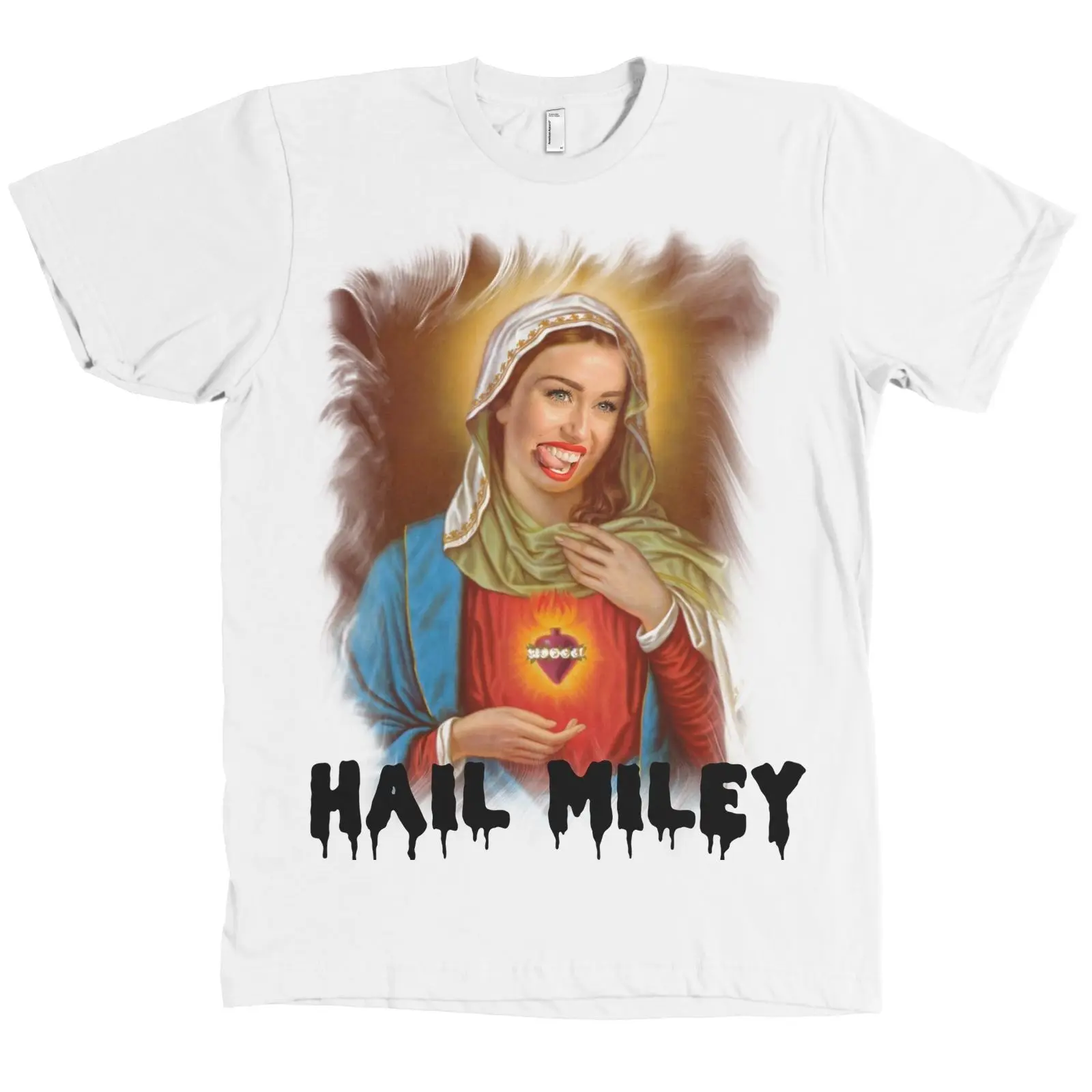 Hail Miley Cyrus Virgin Mary Bella + парусиновая футболка качественная и мягкая новая крутая