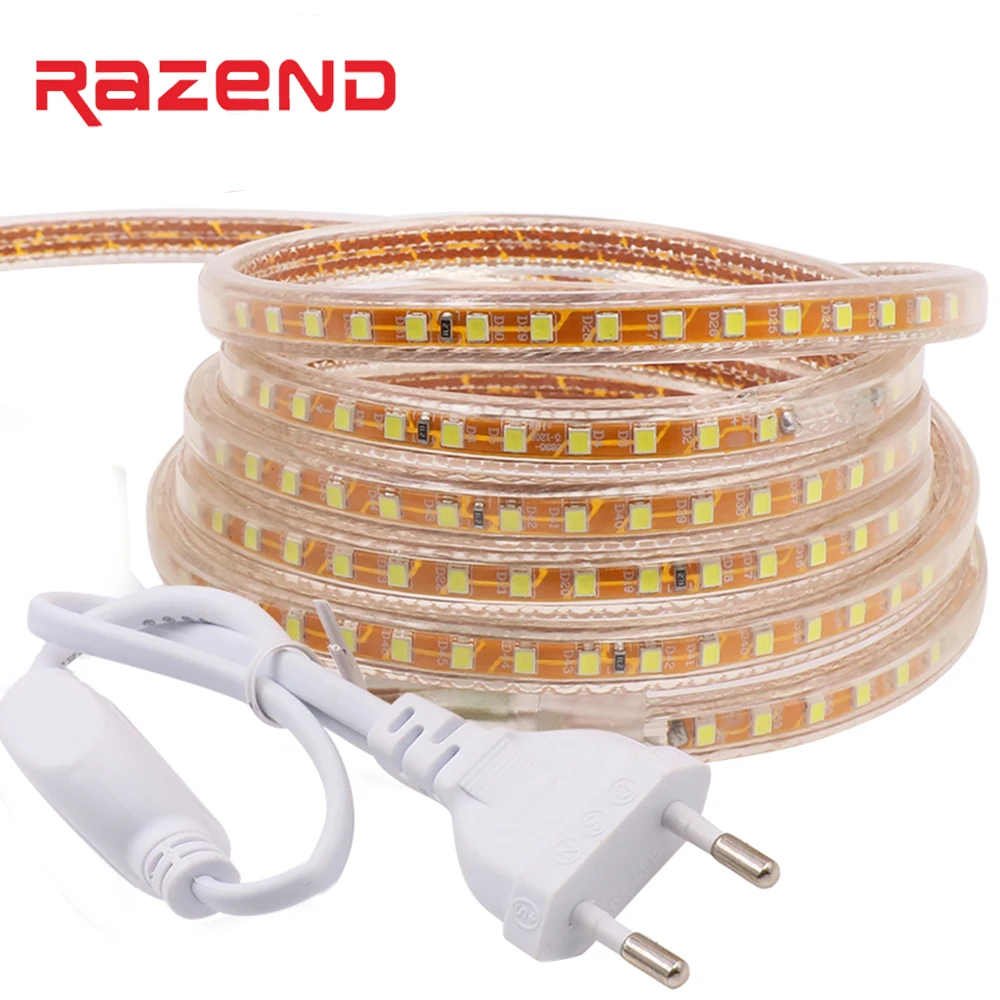 220 В СВЕТОДИОДНАЯ лента SMD 2835 120led/M 1 м 2 3 5 10 100 водонепроницаемый гибкий ленточный