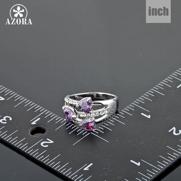 Азора белого золота Цвет 3 предмета в комплекте фиолетового цвета с сердечками