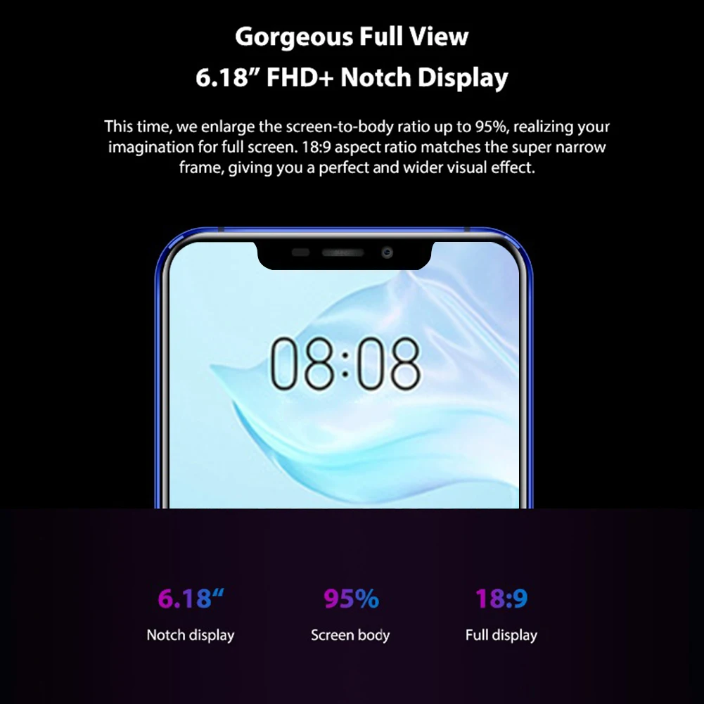 OUKITEL U23 6 18 "дисплей с зазубриной Android 8 1 мобильный телефон Mtk6763t Helio P23