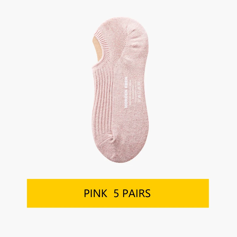 5Pair Cotton Women Invisible Fashion Short Ankle Socks women Cute color Summer crew Boat women Socks - Цвет: Розовый