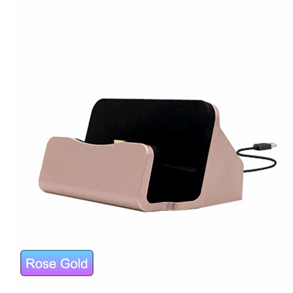 Rose Gold Док-станция для зарядки USB кабель синхронизации Зарядное устройство База для iPhone для телефона Android Type-C стенд держатель зарядная настольная базы станции - Тип штекера: Rose Gold