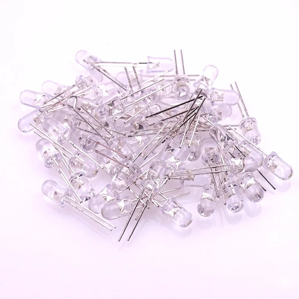 100 шт. 5 мм светодиодные диоды набор в ассортименте белые красные зеленые синие