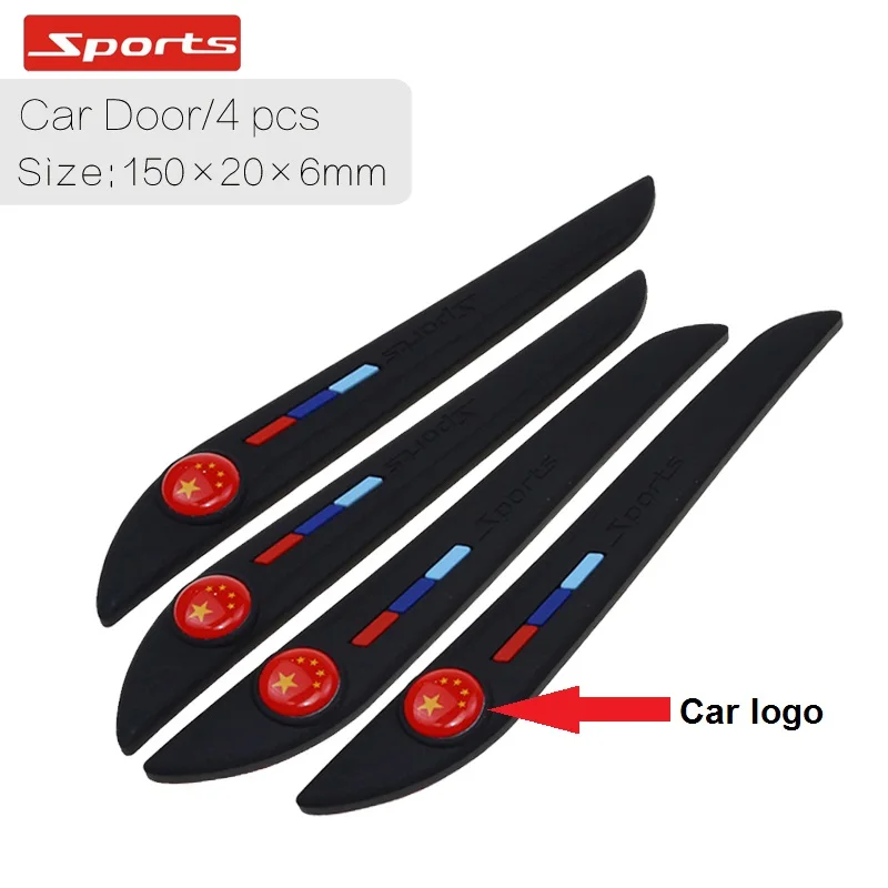 Sports black-4pcs Автомобильная Дверь Зеркало заднего вида анти-столкновения полоски царапины протектор края угловая защита для Nissan Audi peugeot Kia Mazda Skoda и т. Д - Цвет: Sports black-4pcs
