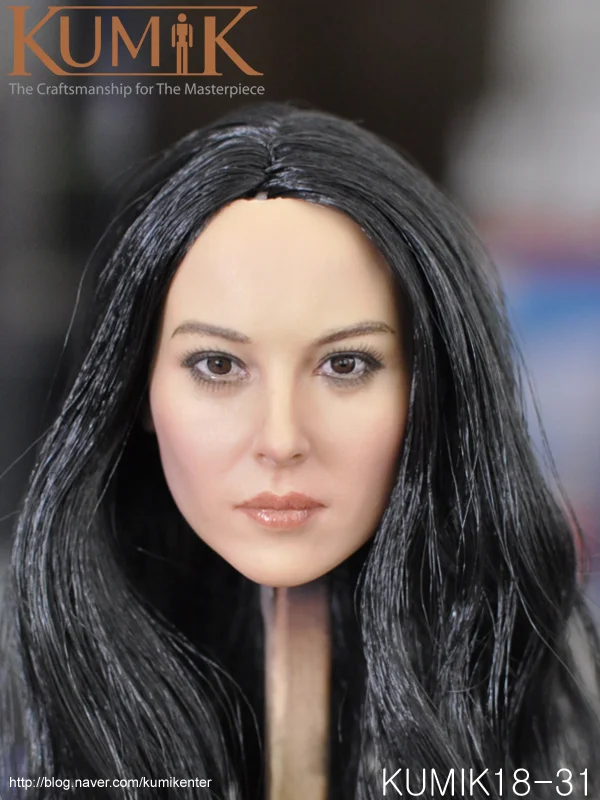KUMIK KM18-29 Female Curls Hair Head Sculpt 1/6 Asia Girl Model For 12inch Body Figure Toys KM18-30 KM18-31 toys | Игрушки и хобби