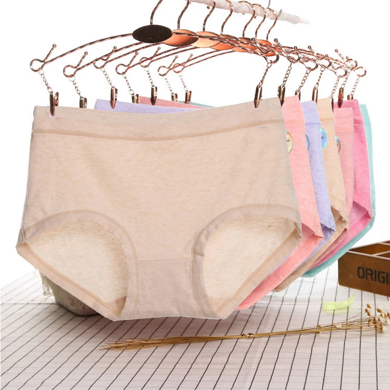 Женские однотонные бесшовные трусики NORA сексуальные хлопковые трусы со средней