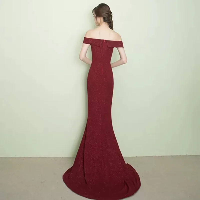 

D030 off the shoulder slash neck sexy floor length long summer dress 2018