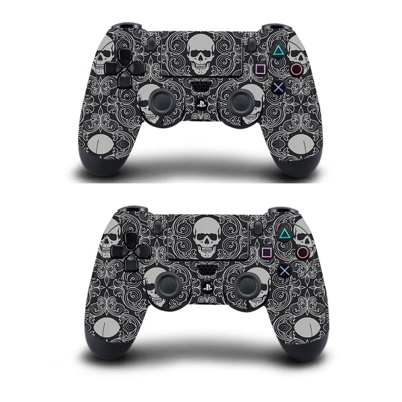 1 пара полное покрытие геймпад скины Череп наклейки для Playstation 4 Dualshock контроллеры