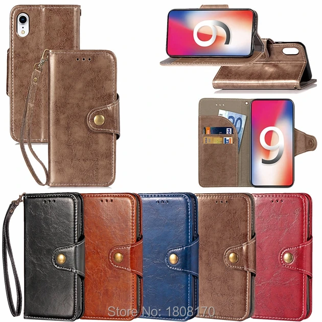 Кожаный чехол кошелек C ku В Стиле Ретро Crazy Horse для Iphone XR XS Max X OPPO F5 HTC U11 с откидной