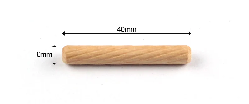 6mm x 40 mm 100 шт деревянный дюбель шпильки ящика шкафа круглая рифленая DIY Деревообработка для дюбеля джиг сверла - Цвет: 6mm x 40 mm