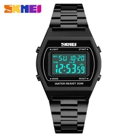men sports watches count down waterproof led watch stainless steel fashion digital wristwatches male clock reloj hombre skmei