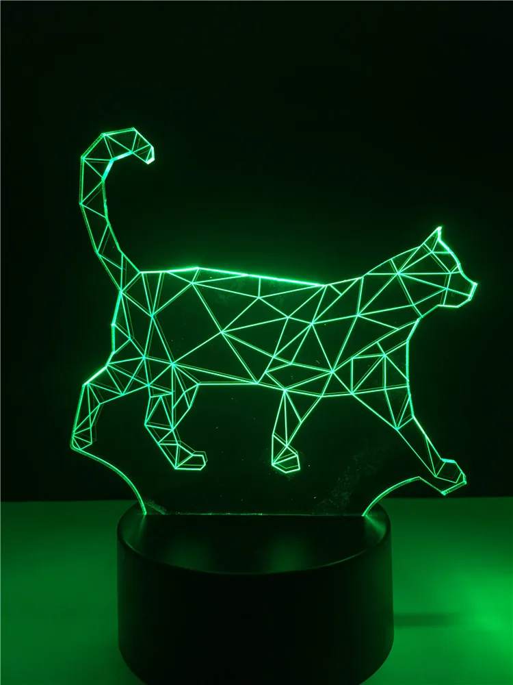 Трещинная Лавовая 3d лампа ночник в виде прогулочной кошки светодиодный USB