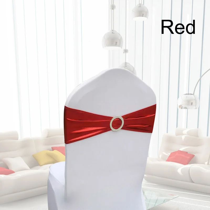 100 ⑤ упак. блестящая бронзовая эластичная Съемная повязка на стул с круглой