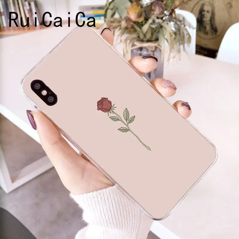 RuiCaiCa набор розового фона граффити Стик рисунок текст чехол для телефона iPhone 8 7 6 6S