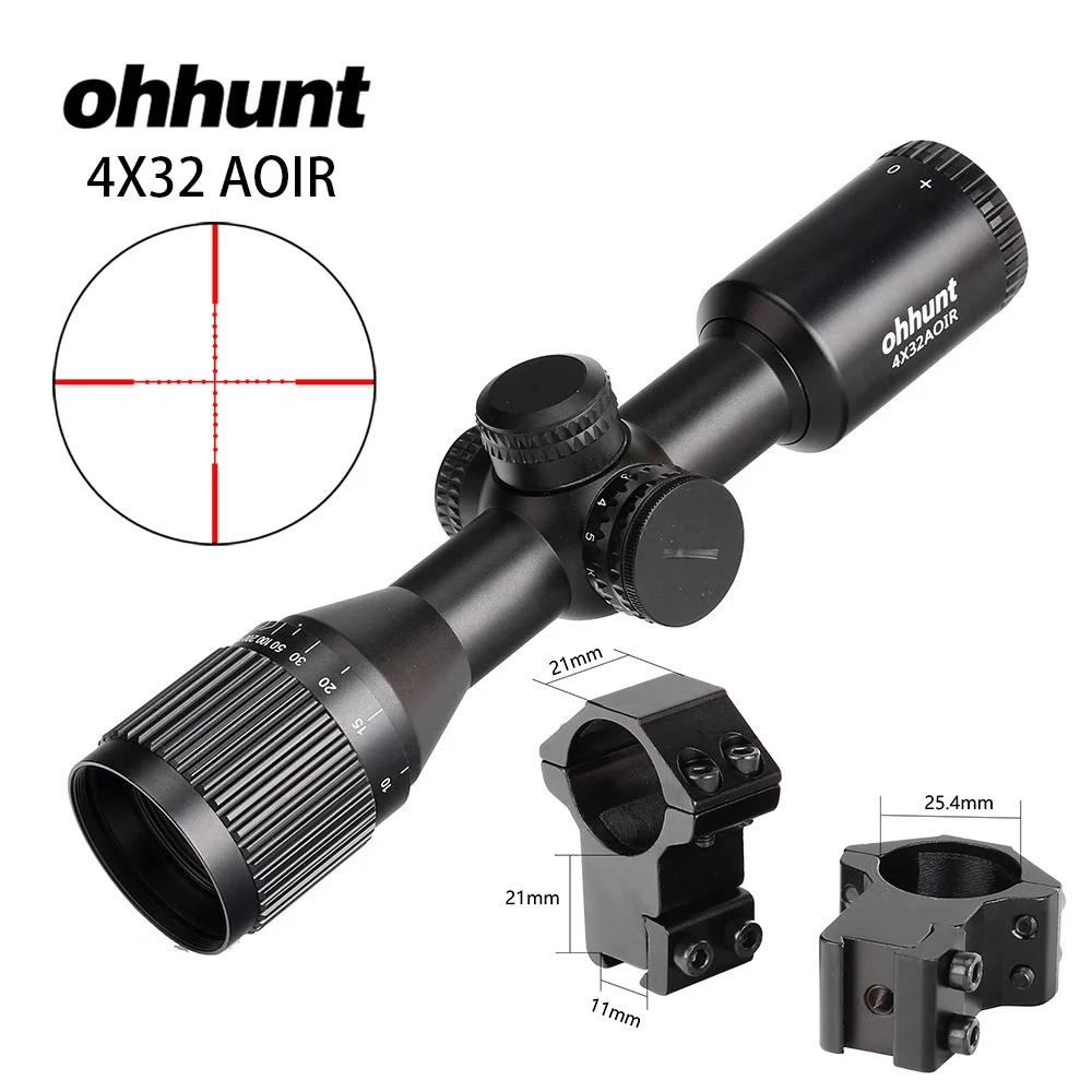 4X32AOIR Dovetail Ohhunt Guardian компактная Охотничья винтовка 25,4 мм или 30 мм трубка тактическая Оптика прицел Fogproof азот герметичный - Цвет: 4X32AOIR Dovetail