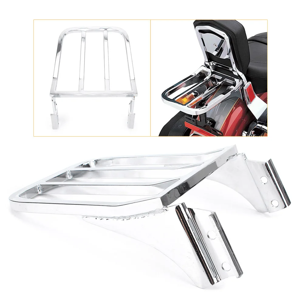 

Motorcycle Chrome Detachable Rear Luggage Rack Holder for Harley XL Sportster 883/1200 Dyna FLST FLSTC Softail FLSTSC 1984-2018
