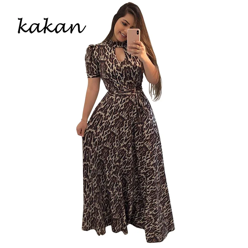Женское свободное платье Kakan Пляжное Платье с цифровым принтом и высоким