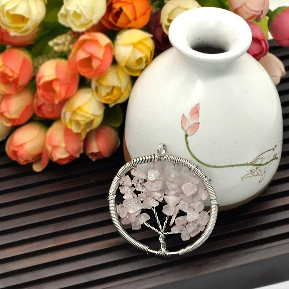 Лидер продаж! Женская Радужная чакра Древо жизни кулон ожерелье многоцветный