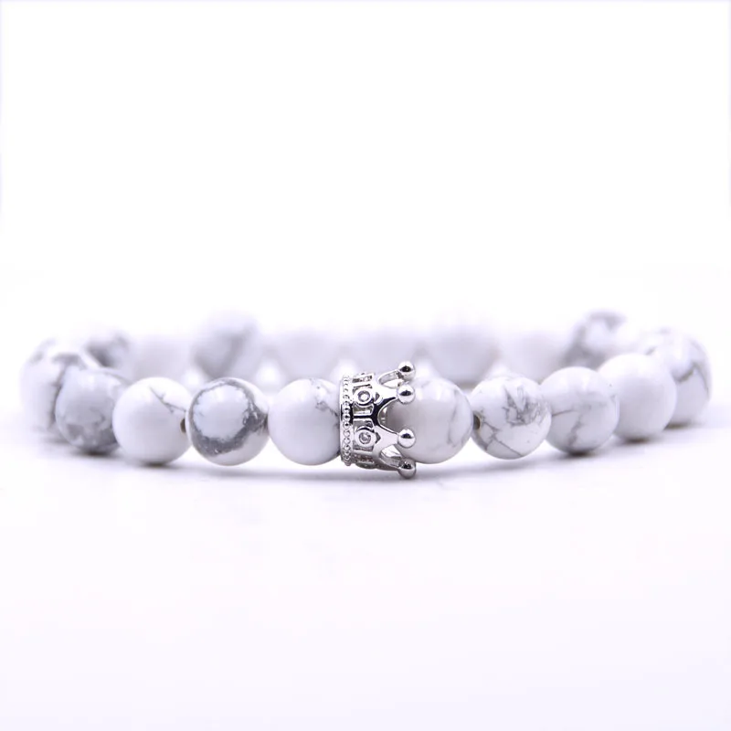 YIZIZAI Корона натуральный камень браслеты для женщин Рок Pulseira Masculina мужские