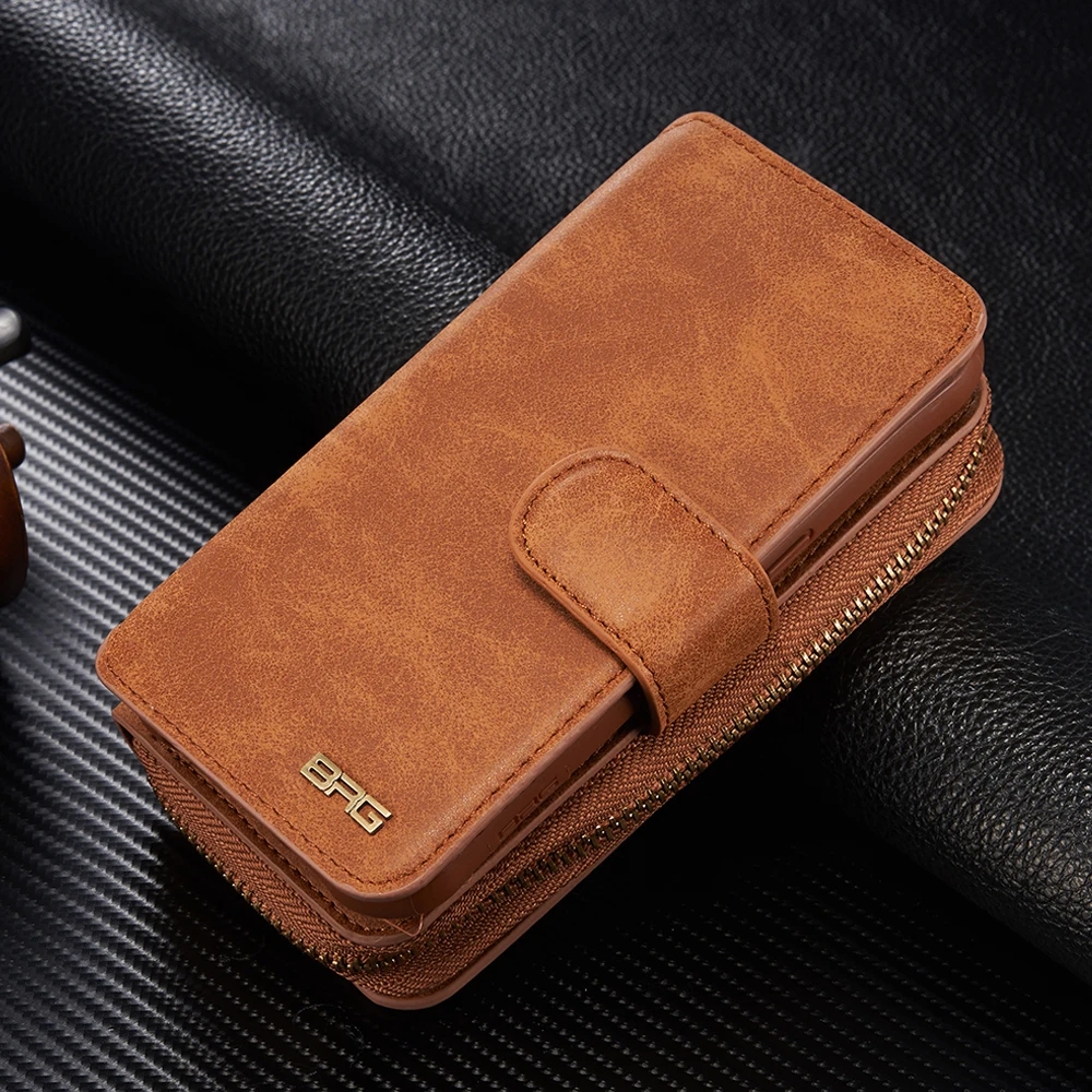 Молнии съемный кошелек Магнитная сумка кожаный чехол для iPhone X XS Max XR 7 6 S Plus samsung