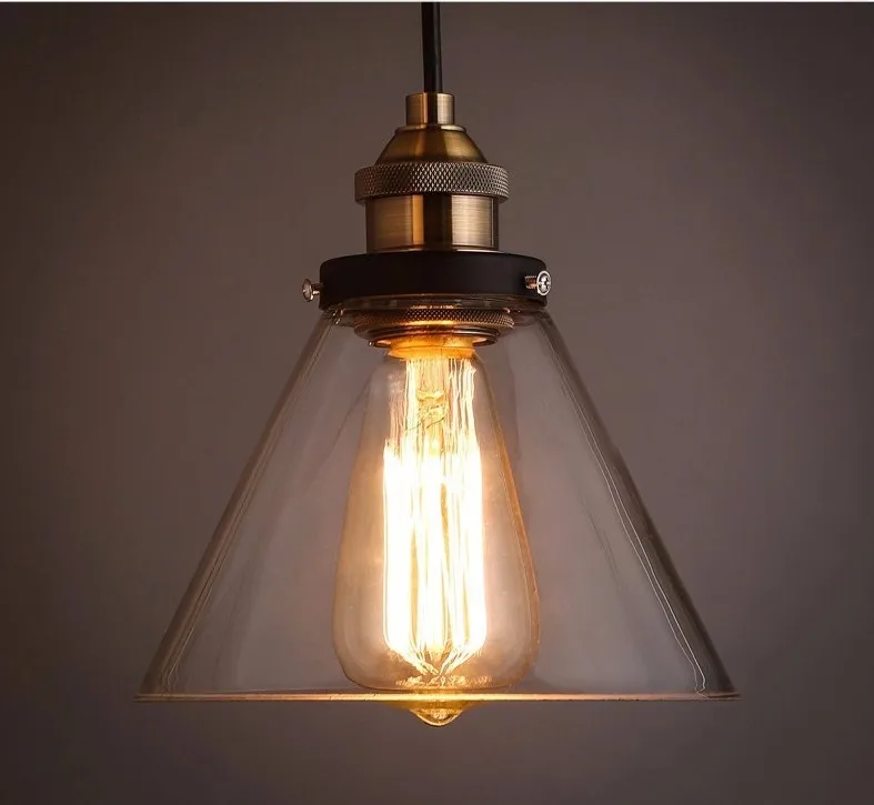 Винтажный подвесной светильник из прозрачного стекла E27 столовая настольная