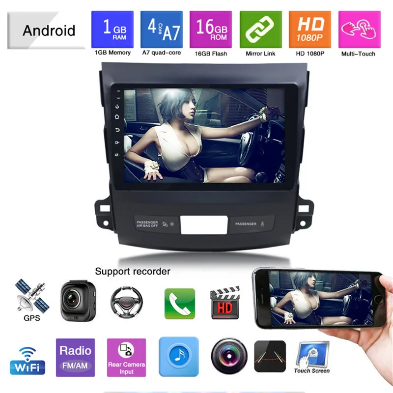10'' Android Car GPS Radio Multimedia Player for Mitsubishi Outlander 2006 2007 2008 2009 2010 2011 | Автомобили и