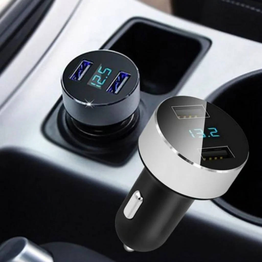Автомобильное зарядное устройство с двумя usb-портами 3 1 А светодиодный дисплей