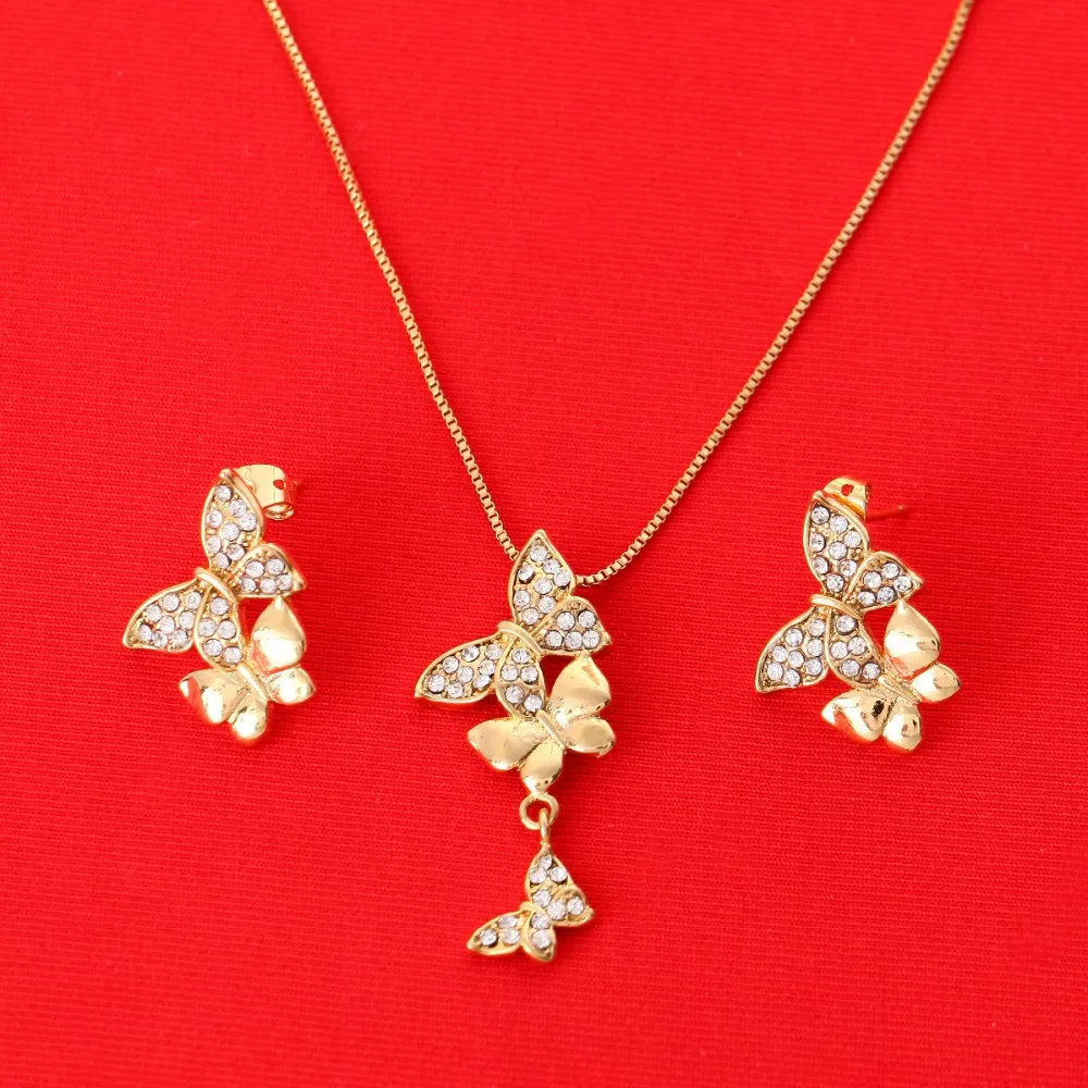 Ментальные милые бабочки золотые Африканские животные кулон ожерелье наборы