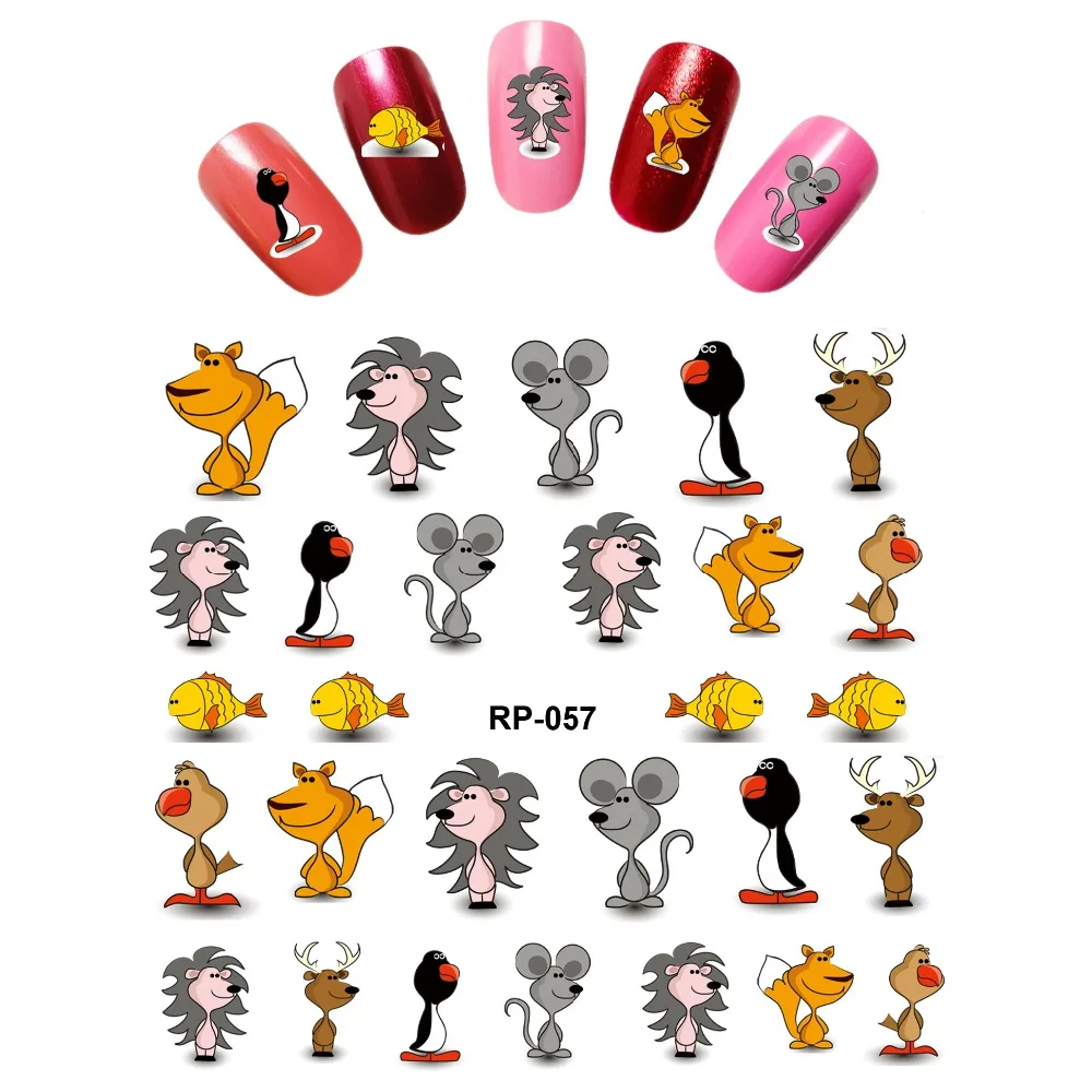 Красивая водная наклейка для дизайна ногтей слайдер искусственная животная