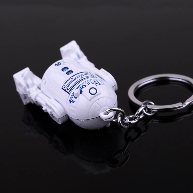 Мода металлические украшения Звездные войны Белый робот брелок Star Wars 3D R2