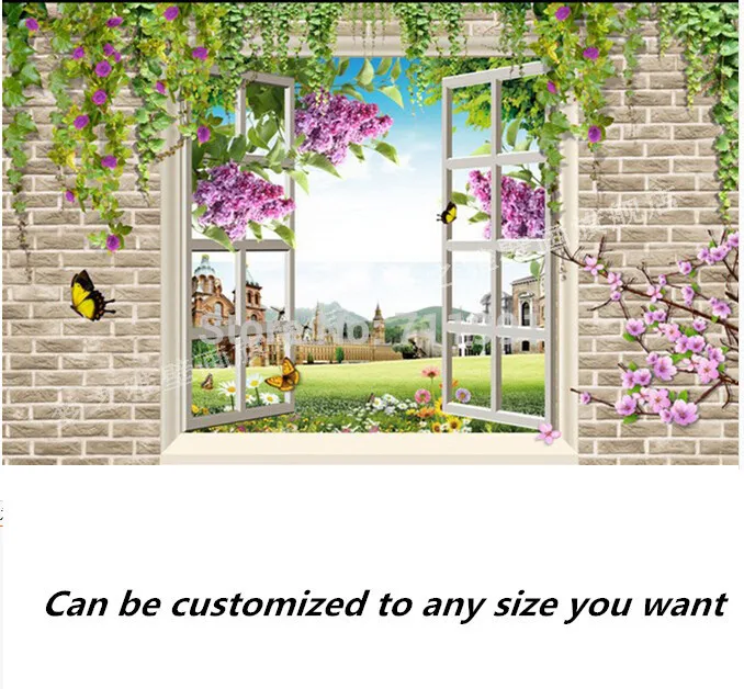 

Free shipping custom- modern 3D mural bedroom living room TV backdrop wallpaper 3D flower vine landscape