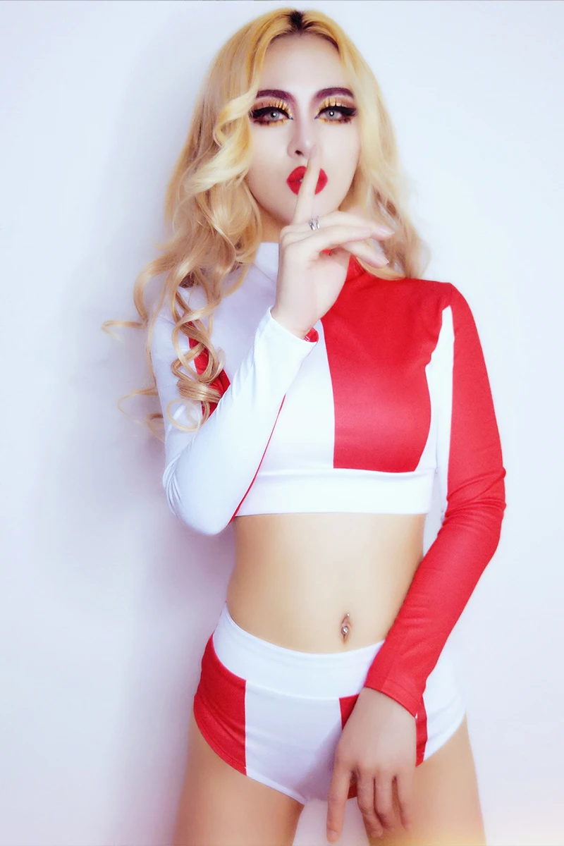 

Evening Show New Pattern Bar Ds Show Serve Dj Woman Singer Hiphop Dance Clothing Sexy Stage T Shirt And Shorts Twinset