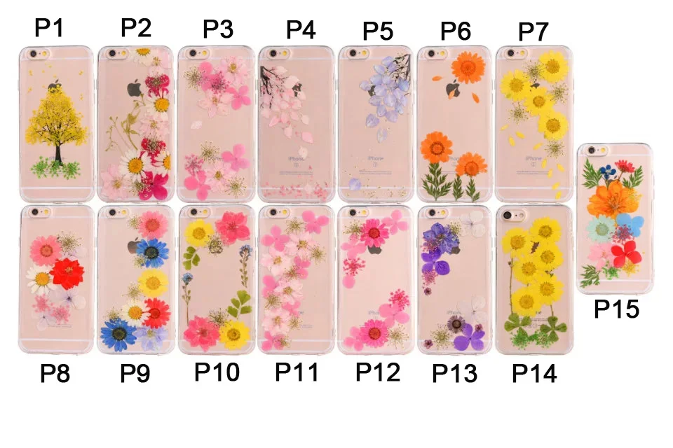 FULAIKATE прозрачный чехол с настоящим цветком для iPhone6 6s Plus мягкая задняя крышка