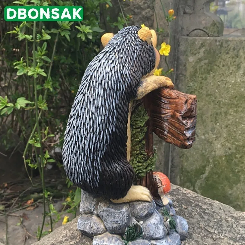 Мультяшный ежик скульптура животные смола украшения для свадьбы дома сада