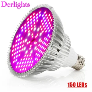 Светодиодный светильник полного спектра для выращивания растений, 150 светодиодов, 100 Вт, E27, AC85  265 в