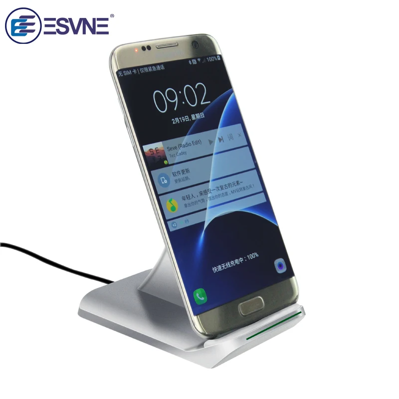 ESVNE быстро QI беспроводная зарядка устройство для Samsung S6 Galaxy S7 iphone 8 Plus X зарядное