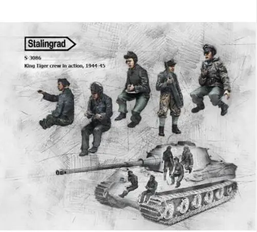 Новый набор из смолы 1/35 King Tiger Crew in Action (5 фигурок) (без бака) DIY игрушки модель