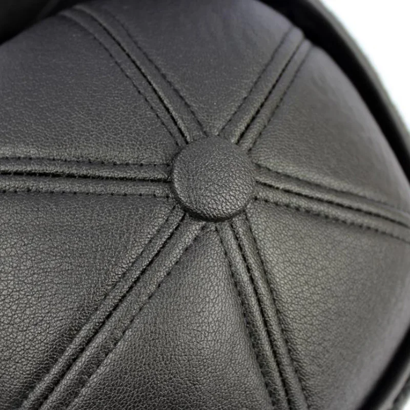 2018 зимние шапки-бомберы для мужчин шапки из искусственной кожи на плоской