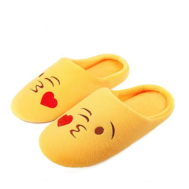 Embroidery Cute Emoji Soft Bottom Women Slippers 2019 Winter Indoor Wood Floor Cozy Stuffed Home Shoes Cotton Pantuflas | Обувь