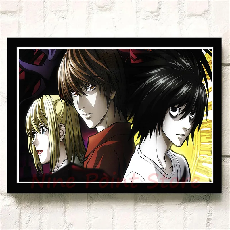 Death Note A стиль японский мультфильм комикс плакат с покрытием бумага плакат стены стикеры кафе декоративная живопись без рамки - Цвет: Шоколад