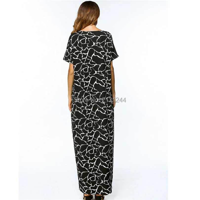 Повседневное мусульманское Макси платье Abaya хлопковое Свободное длинное с