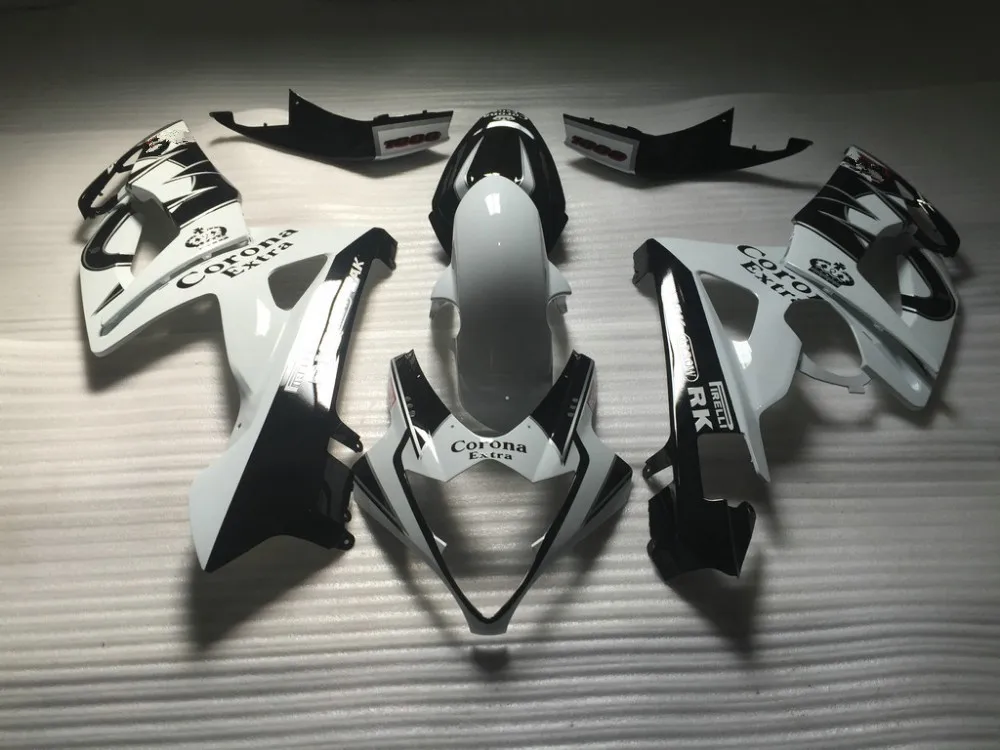 Комплект обтекателей под давлением для GSXR1000 05 06 GSX R Corona Белый Черный GSXR 1000 K5 2005 2006