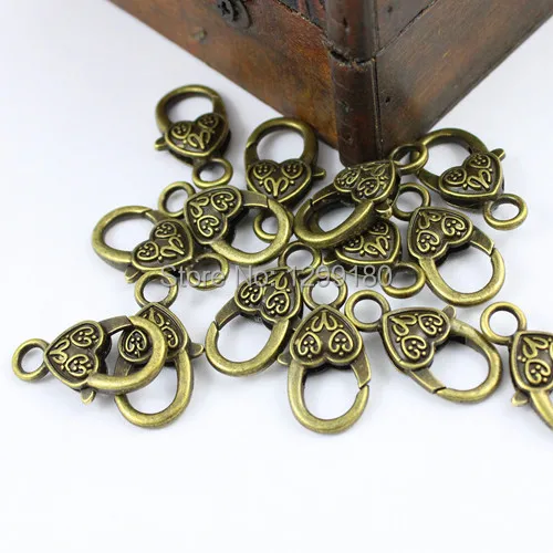 50 шт./лот/лот антикварная серебряная бронзовая застежка лобстер ожерелье браслет