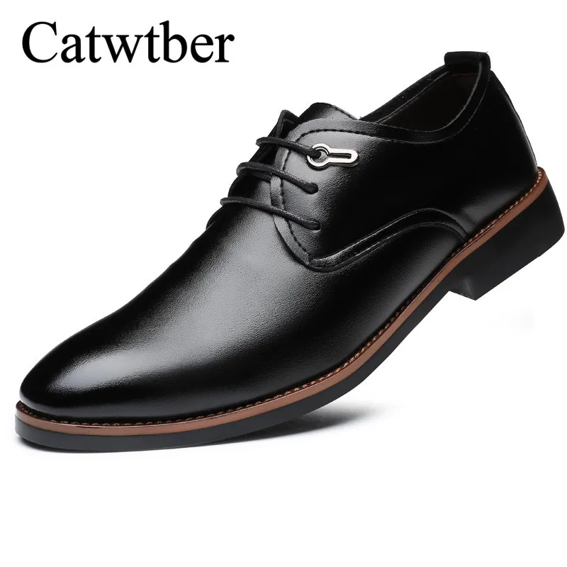 Catwtber Hot Sale! new 2018 British Men Leather Shoes slip on Men's flats casual pointed toe Oxfords Wedding free | Обувь