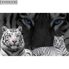 Алмазная 5D Вышивка сделай сам, животные, , белые тигры, алмазная живопись, Круглые узоры, украшение для дома